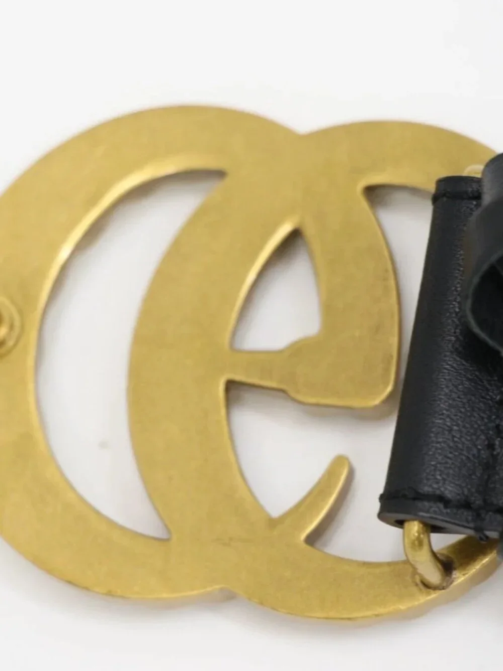 GUCCI 453260 Double G Belt Leather Black Size 25 US / 38 IT